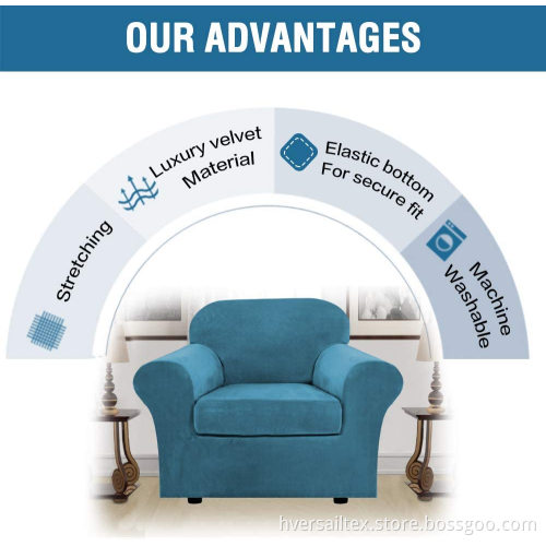 4-Piece Velvet Stretch XL Sofa Slipcover